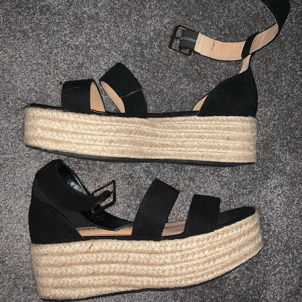 Liliana Black & Woven Platforms